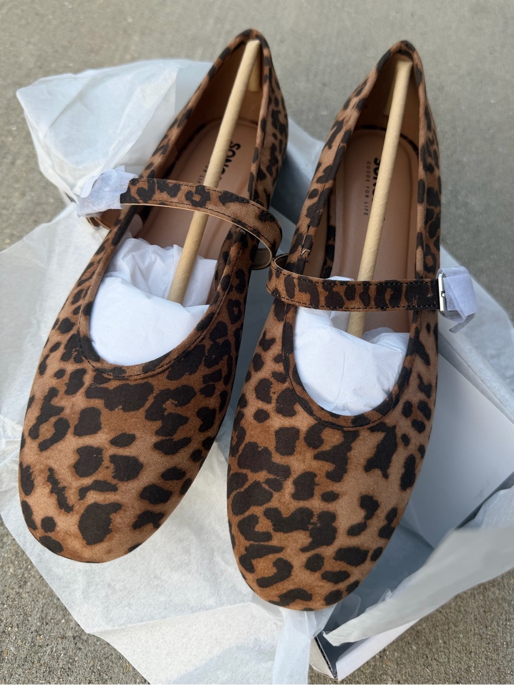 Sonoma Wandis Leopard Print Mary Jane Flats - Brown/Black